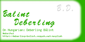 balint deberling business card